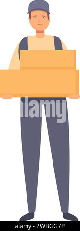 Storekeeper device cargo icon cartoon vector. Supplier inventory ...
