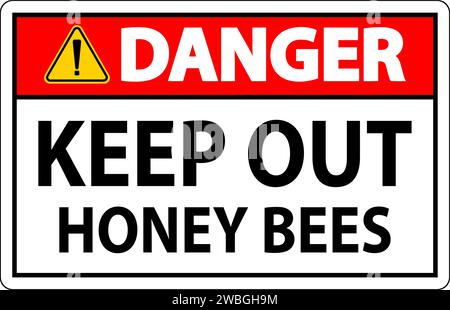 Danger Sign Keep Out - Honey Bees Stock Vector