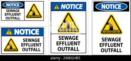 Water Safety Sign Notice - Sewage Effluent Outfall Stock Vector