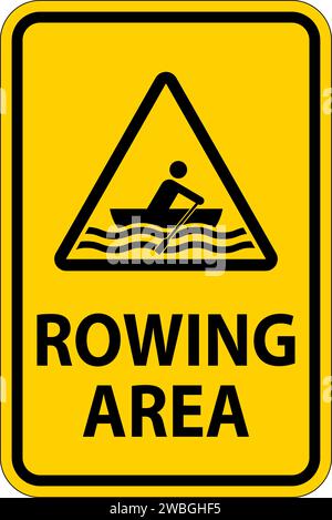 Water Safety Sign Warning - Rowing Area Stock Vector