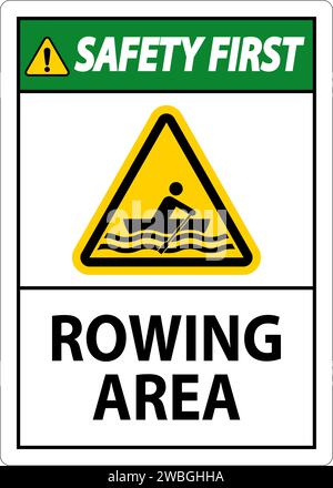 Water Safety First Sign - Rowing Area Stock Vector Image & Art - Alamy