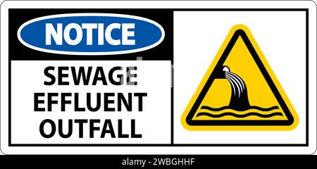 Water Safety Sign Notice - Sewage Effluent Outfall Stock Vector