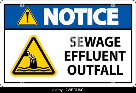 Water Safety Sign Notice - Sewage Effluent Outfall Stock Vector