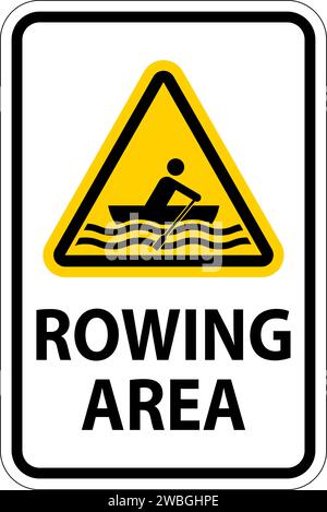 Water Safety Sign Warning - Rowing Area Stock Vector