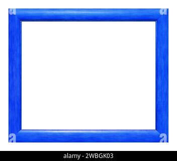 Blue wooden frame isolated on the white background. Stock Photo