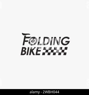 Wordmark folding bike logo vector template on white background Stock Vector
