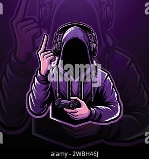 Gamer mascot esport logo design Stock Vector