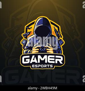 Gamer mascot esport logo design Stock Vector