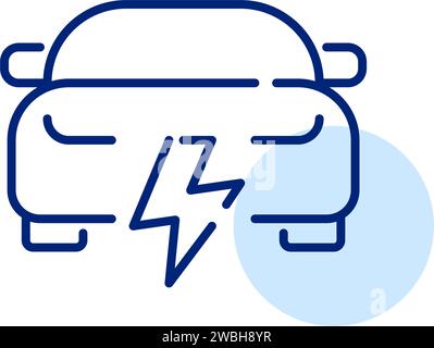 E-vehicle. Environment friendly green modern transportation. Pixel perfect, editable stroke Stock Vector