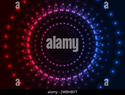 Blue purple neon laser dotted linear arrows technology background ...