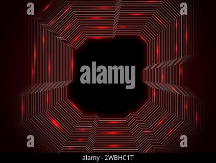 Red circuit board background with glowing lines and tech patterns Stock ...