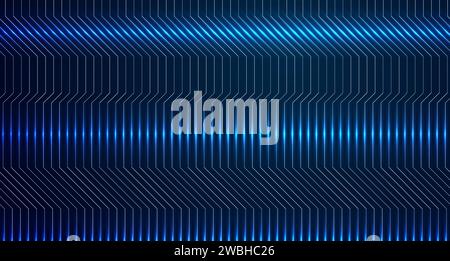 Glowing blue neon curved lines tech background. Vector design Stock Vector