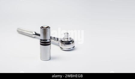Block wrench on the white background. Stock Photo