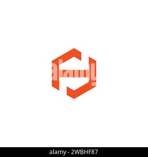 HS Hexagon Logo Simple and strong design Stock Vector