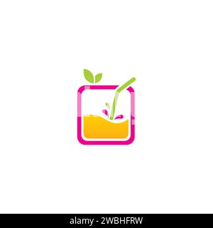 Ice Juice Logo fresh Design. Ice Juice Icon vector illustration Stock Vector