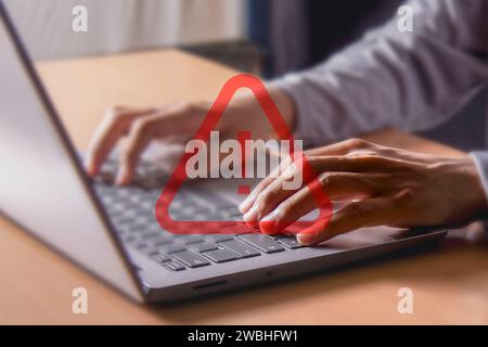 Warning Error 404 page not found Computer network warning with problem Stock Photo