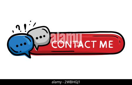 Bright Red Oval Sticker Button For Design Doodle Hand Drawn With Gears ...