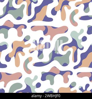 Freeform blob shapes pattern. Abstracts amoeba seamless pattern, freeform organic elements. Stock Vector