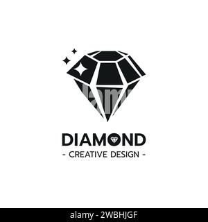Beautiful Diamond jewelry Logo Template, Stylized image of Diamond logo icon, Diamond jewelry on white background Vector illustration Stock Vector