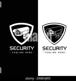 CCTV Security Camera Logo icon isolated on white background vector illustration, Surveillance Protection, CCTV Guard symbol concept Stock Vector