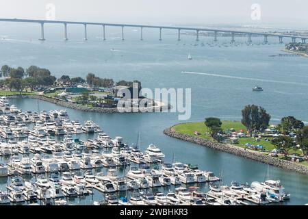 San Diego Bay, California, USA - aerial view Stock Photo