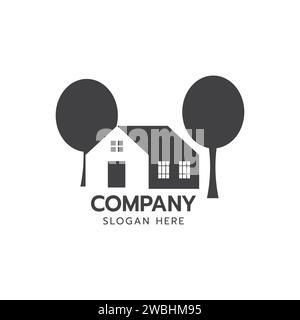 House logo icon silhouette isolated sign on white background vector design illustration Stock Vector