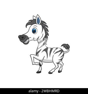 Cute zebra cartoon style isolated on white background vector illustration Stock Vector