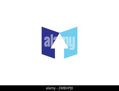 Letter M abstract arrow monogram logo design vector template Stock Vector