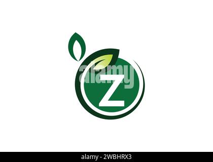 Letter Z Green leaf logo design vector template. Letter Z Nature Growth Leaf vector logo Stock Vector