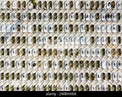 Aerial view of tombs in graveyard Stock Photo - Alamy
