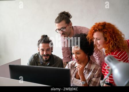 Software engineers working on project and programming in company. Startup business teamwork concept Stock Photo