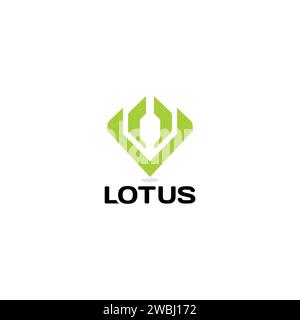 Lotus Technology Logo Simple Modern Design. Lotus Flower Logo Stock Vector