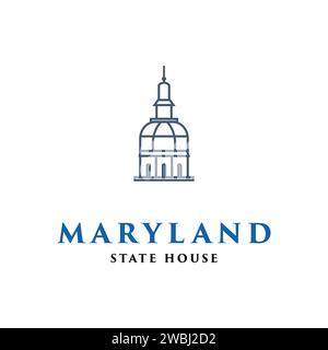 Maryland State House Icon Logo Design Template Stock Vector