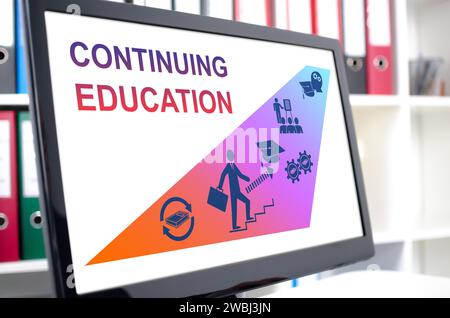 Continuing education concept shown on a computer screen Stock Photo