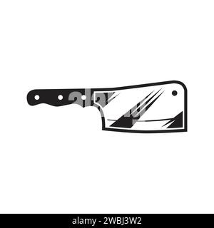 Butcher Knife Logo icon design. Knife silhouette logo elegant on white background vector illustration Stock Vector