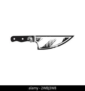 Butcher Knife Logo icon design. Knife silhouette logo elegant on white background vector illustration Stock Vector