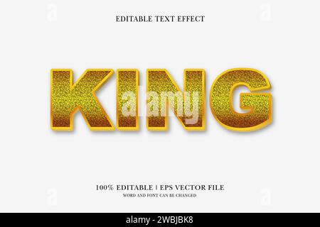 King title background Editable text effect, 3d text template, Stock Vector