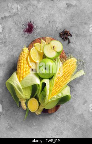 Fresh corn on cobs, closeup Stock Photo