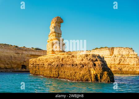 Beautiful limestone Algarve coast with caves and rock formation, Albufeira, south of Portugal Stock Photo