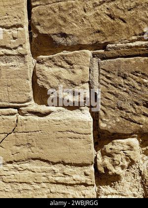 Sepia tinted photograph of an old stone wall. Stock Photo