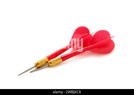 Two darts isolated on the white background. Top view. Stock Photo