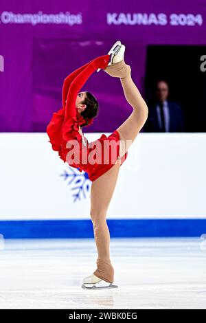 Julija LOVRENCIC (SLO), during Women Short Program, at the ISU European