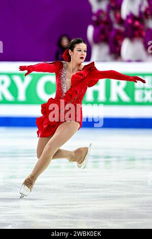 Julija LOVRENCIC (SLO), during Women Short Program, at the ISU European
