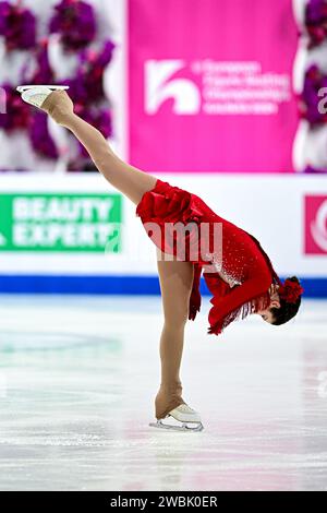 Julija LOVRENCIC (SLO), during Women Short Program, at the ISU European