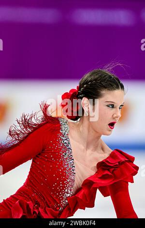 Julija LOVRENCIC (SLO), during Women Short Program, at the ISU European