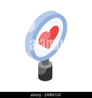 Visually perfect icon of love search in trendy style, vector of finding love Stock Vector