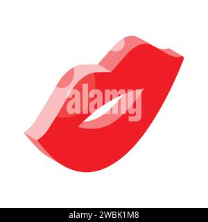 Take a look at this glossy lips vector design isolated on white background Stock Vector