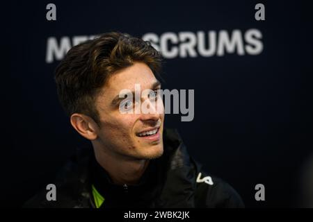 Portrait of Italian MotoGP rider Luca Marini of the Mooney VR46 Racing team at the press conference after the Motul Grand Prix of Valencia, Spain. Stock Photo