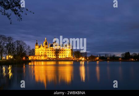 State capital Schwerin, Schwerin Castle, Mecklenburg-Western Pomerania, Germany, Europe Stock Photo