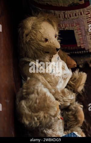 Two old teddy bears Stock Photo